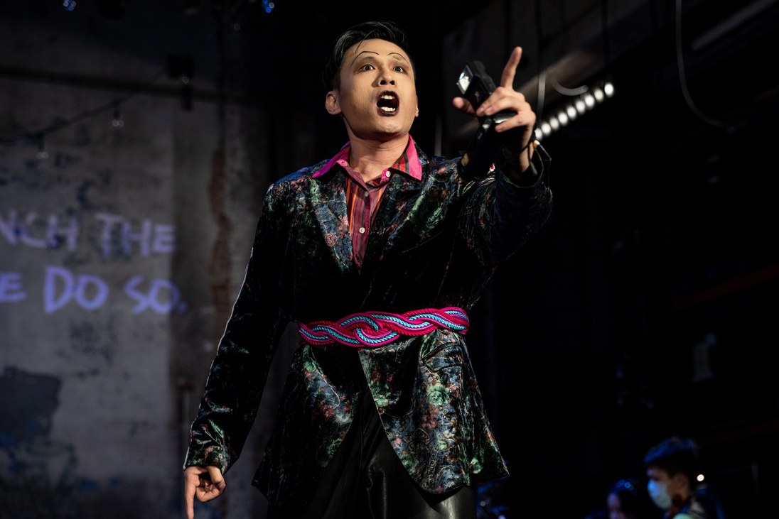 Samuel Ng, tenor, performing the role of Mercurio in La Calisto by Cavalli with Mannes Opera.