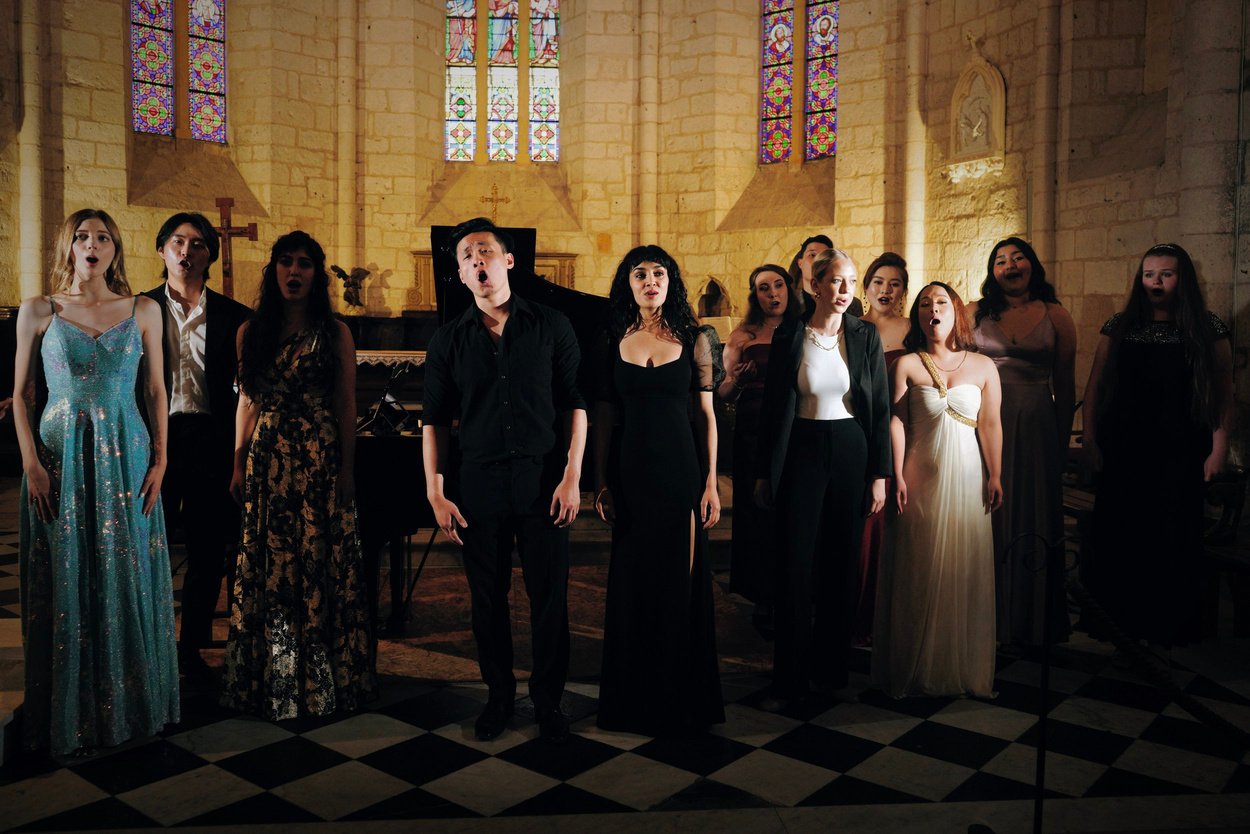 Tenor Samuel Ng and Soprano Maia Sumanaweera performing with the artists of Classic Lyric Arts in France.